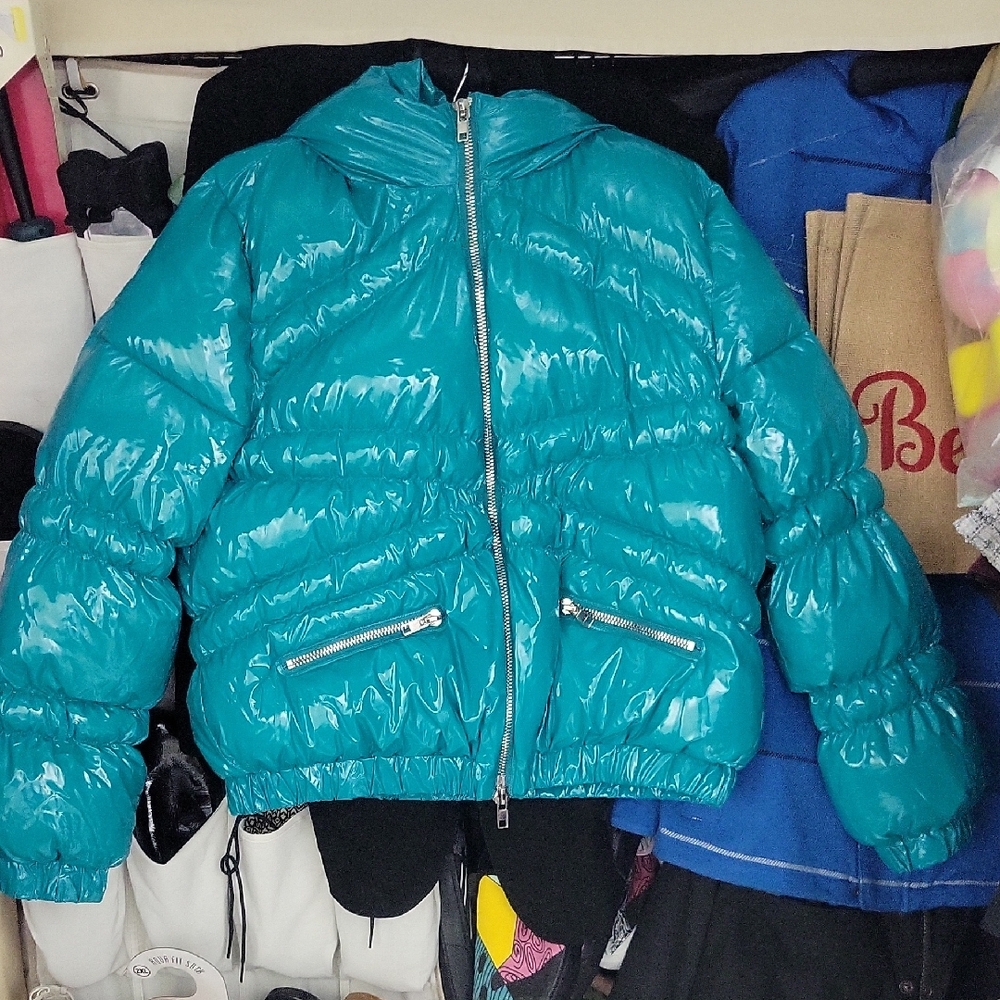 Walter Baker Turquoise Puffer Jacket Size M
